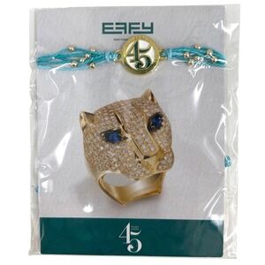 NEW Effy Womens 45th Anniversary‎ Bracelet Turquoise Gold Tone Cord Sealed